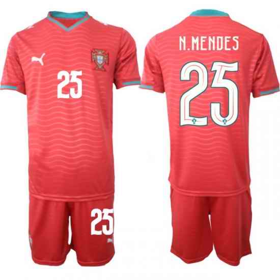 Portugal 2026 FIFA World Cup Soccer Jersey Red #25 N.MENDES